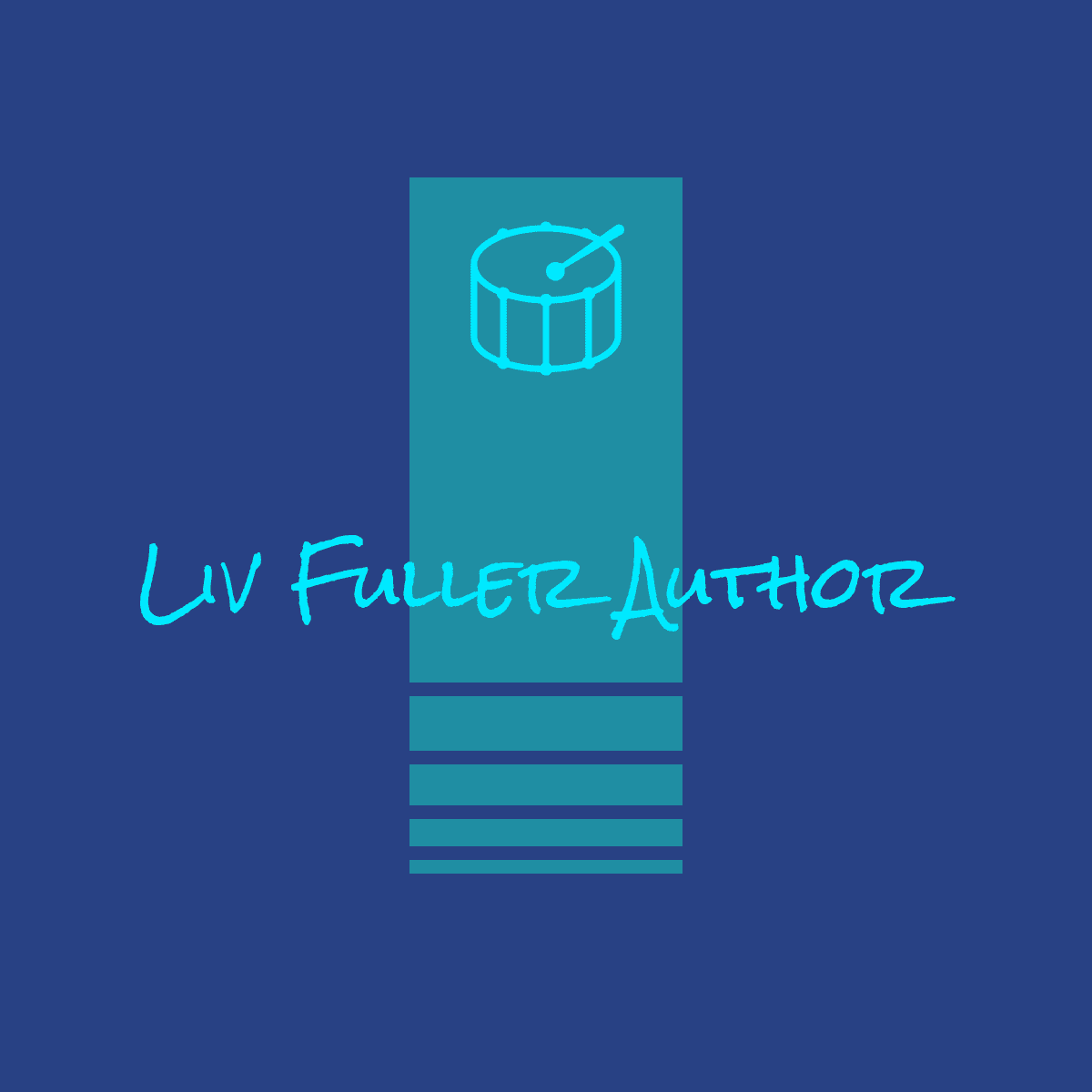 Liv Fuller Author logo with a drum